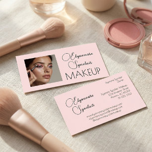 Rouge Rosa Schwarze Schrift Foto Make-up Visitenkarte