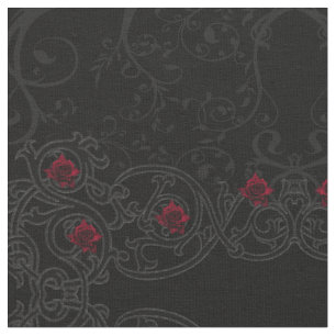 Rouge Rose Damask Scroll tissu gothique