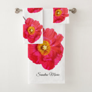 Rouge rose moderne Poppies Fleur de pavot blanc