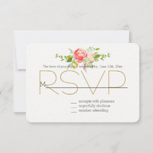 Rouge rose pâle RSVP floral