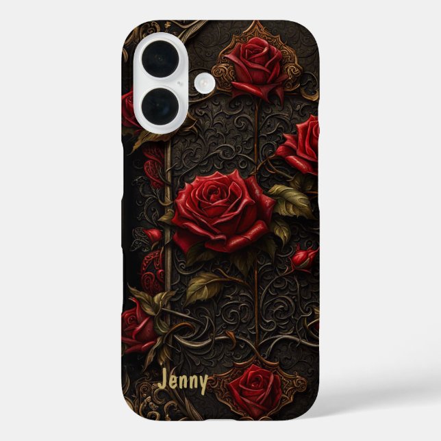 Rouge Roses Goth Gothique Look coque iphone Couver (Verso)
