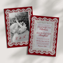Rouge Rot Old Money Spitze Hochzeit