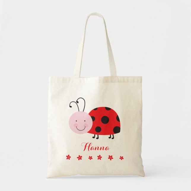 Rouge sac personnalisé petite par coccinelle (Devant)