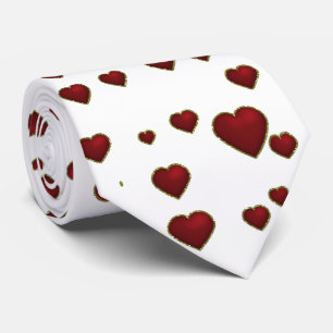 Rouge Saint Valentin Droplet coeur Cravate hommes
