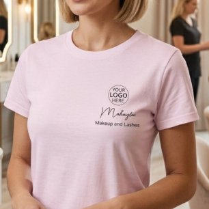 Rouge-Schrift-Logo-Makeup-Mitarbeiter T-Shirt