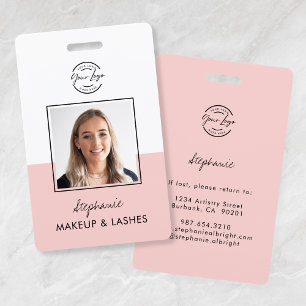 Rouge-Schrift-Logo Mitarbeiter-Foto-ID-Makeup Ausweis