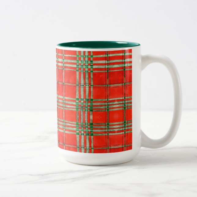 ROUGE SCOTT TARTAN Tall Hunter Green Mug à deux to (Droit)