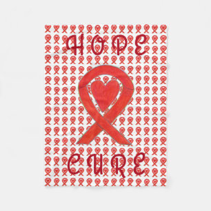 Rouge Sensibilisation Ruban Coeur Sang Couvertures