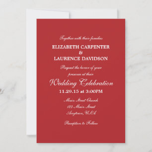 Rouge simple Faire-part de mariage