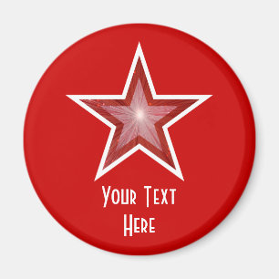 Rouge Star 'Your Text' frigo aimant rouge