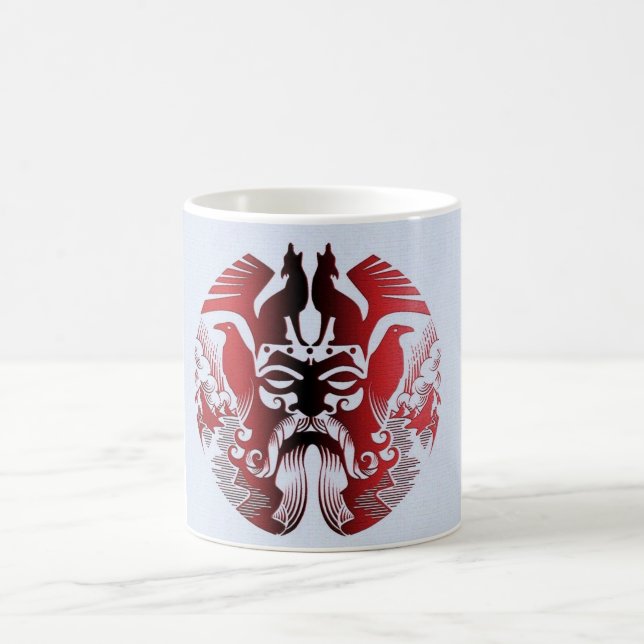 rouge, tasse blanche classique d'Odin (Centre)