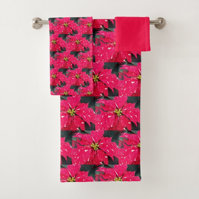 Rouge Varié Poinsettia Motif Holiday (En situation)