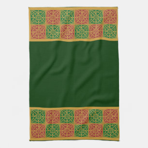 Rouge Vert Fleur de Lis Serviette Motif de vacance