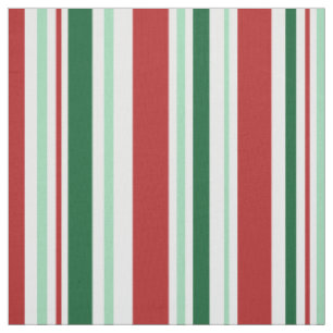 Rouge, vert, le blanc barre le tissu de Noël