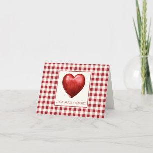 Rouge vintage et En vichy de crème avec coeur