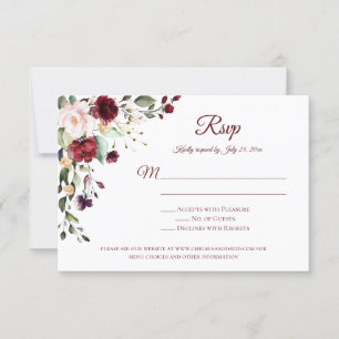 Rouge violet blanc vert Floral rouge dos RSVP
