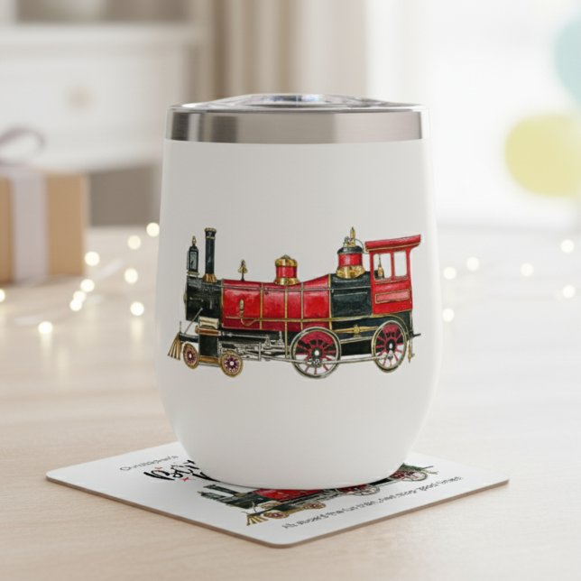 Rouges Train 11 oz Stainless Steel Tumbler (Red Train 11 oz Stainless Steel Tumbler)