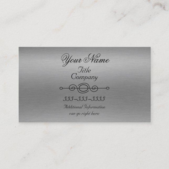 Rough Aluminium Print Business Cards Visitenkarte (Vorderseite)