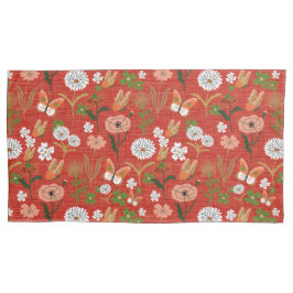Rough Bamboo Floral Butterfly Kleeblatts in Red Kissenbezug