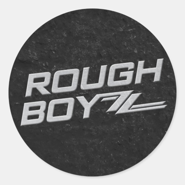 Rough BoyZZ Round Black Aufkleber (Vorderseite)