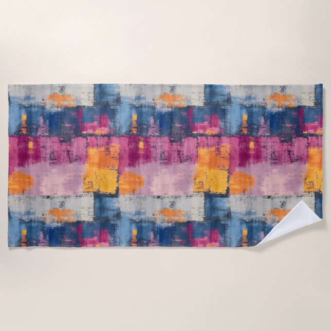 Rough Brushstroke Print Beach Tower Strandtuch (Vorderseite)
