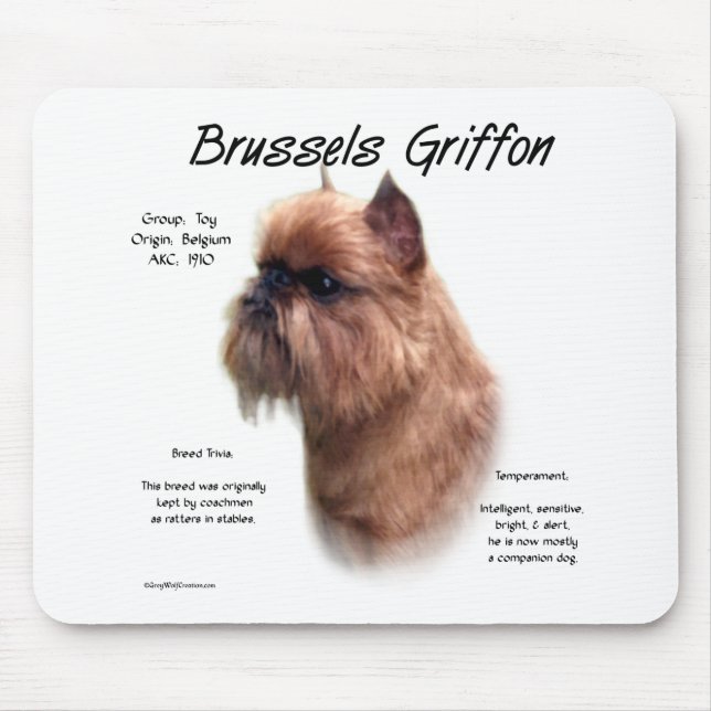 Rough Brussels Griffon History Mousepad (Vorne)