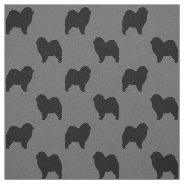 Rough Chow Chow Chow Hunde Silhouetten Gemustert Stoff (Muster)