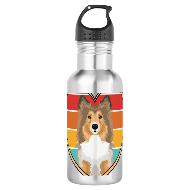 Rough Coat Collie Edelstahlflasche (Vorderseite)