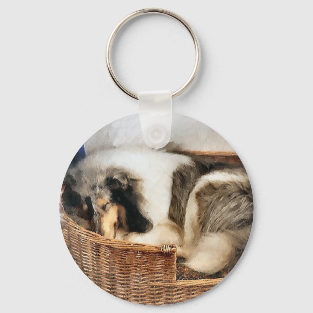 Rough Collie Art Gaben Schlüsselanhänger (Vorderseite)