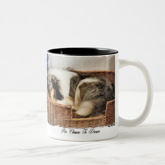 Rough Collie Art Gaben Zweifarbige Tasse (Rechts)