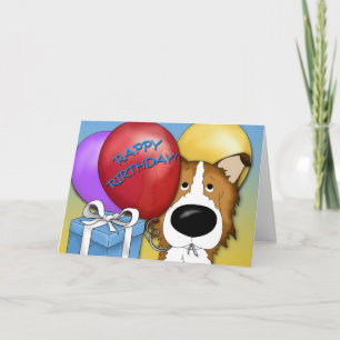 Rough Collie Birthday Card Karte