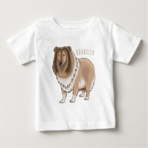 Rough Collie Cartoon Illustration Baby T-shirt