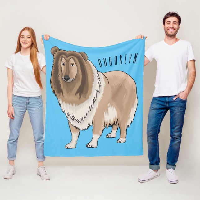 Rough Collie Cartoon Illustration Fleecedecke (Beispiel)