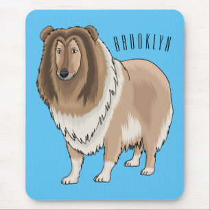 Rough Collie Cartoon Illustration Mousepad