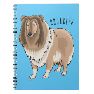 Rough Collie Cartoon Illustration Notizblock