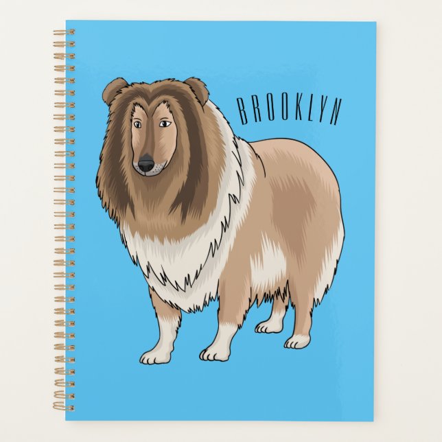 Rough Collie Cartoon Illustration Planer (Vorderseite)