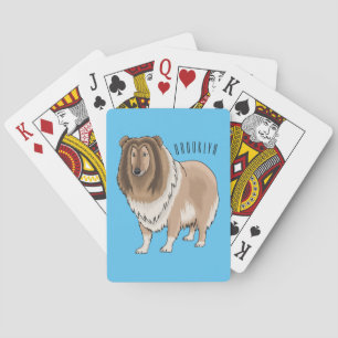 Rough Collie Cartoon Illustration Spielkarten