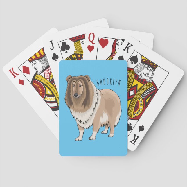 Rough Collie Cartoon Illustration Spielkarten (Rückseite)