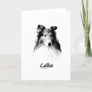 Rough Collie Charcoal Feiertagskarte