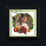 Rough Collie Christmas Geschenkbox<br><div class="desc">Schöne Weihnachtsfeiertage rares Collie Art Design macht ein schönes Weihnachtsgeschenk. Schön, Weihnachten zu genießen!</div>