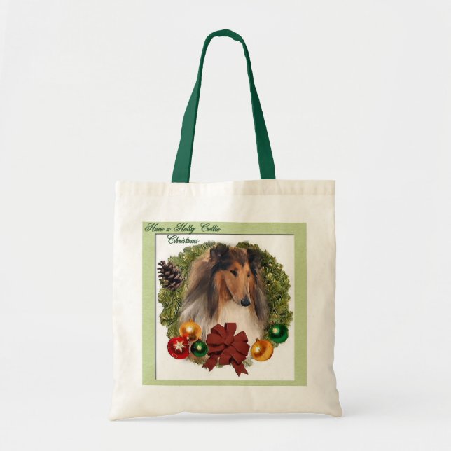 Rough Collie Christmas Geschenke Tragetasche (Vorne)