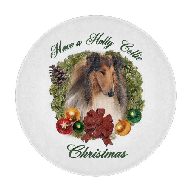 Rough Collie Christmas Schneidebrett (Vorderseite)