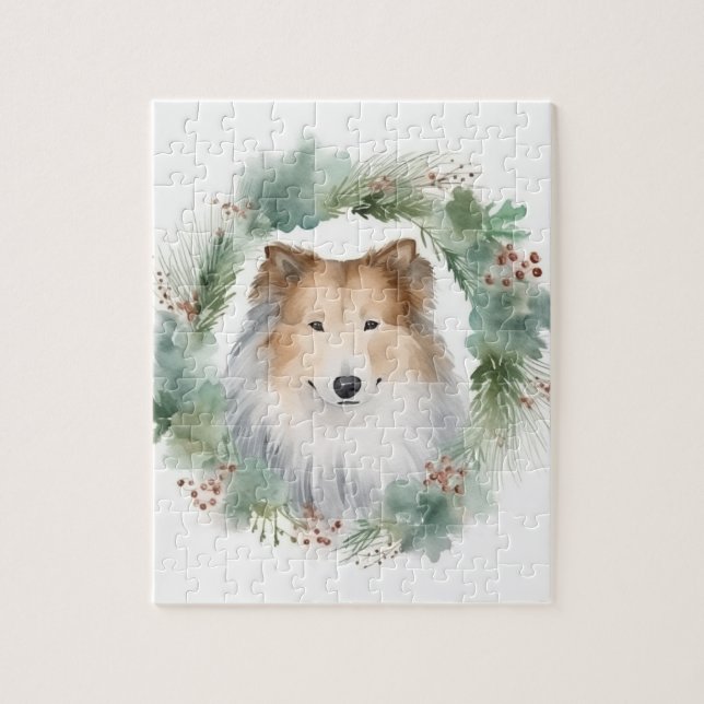 Rough Collie Christmas Wreath (Vertikal)