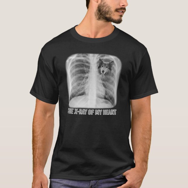 Rough Collie der Röntgenstrahl meines Herzens T-Shirt (Vorderseite)