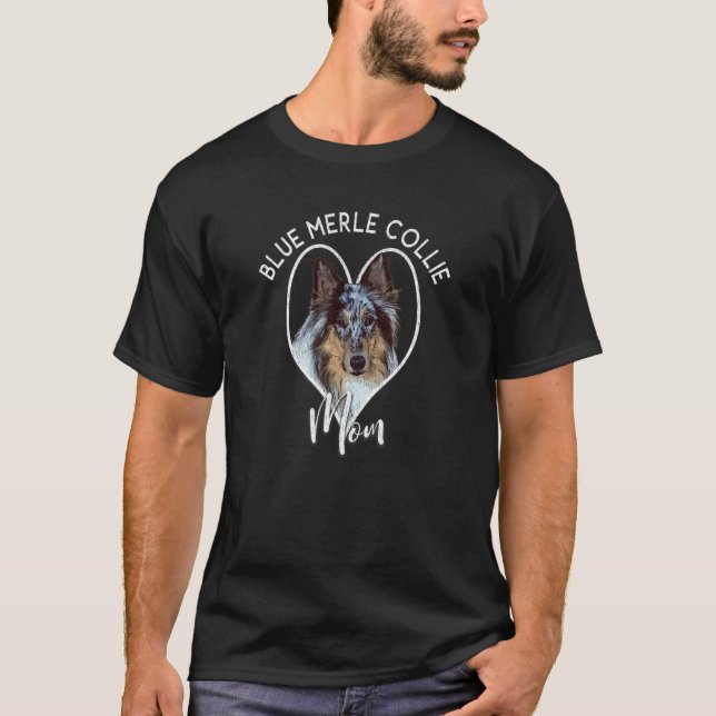 Rough Collie Dog Blue Merle Mama Ihre Niedliche T-Shirt (Vorderseite)