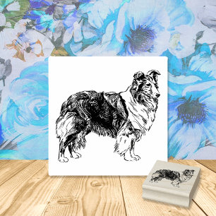 Rough Collie Dog Breed Gummistempel
