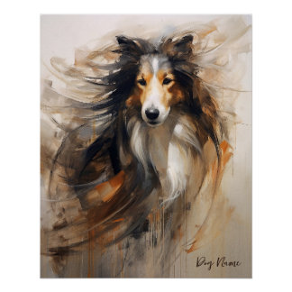 Rough Collie Dog im Wind 2002 - Yacobsen Derosa Poster