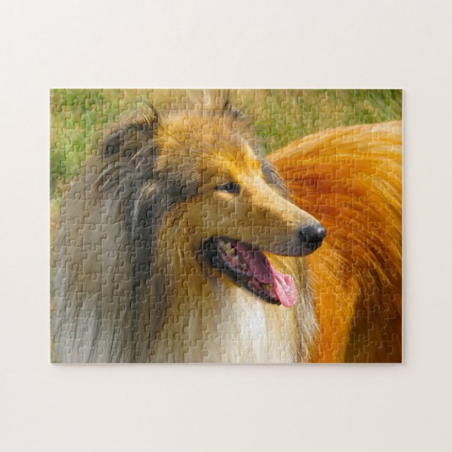 Rough Collie Dog Jigsaws. (Horizontal)