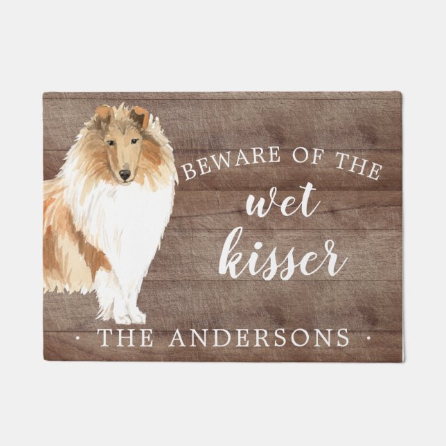 Rough Collie Dog Personalisiert Dog Mat Fußmatte (Vorderseite)