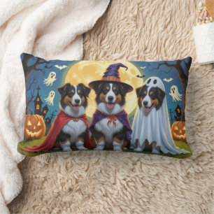 Rough Collie Dogs Pumpkin Halloween Funny Lendenkissen
